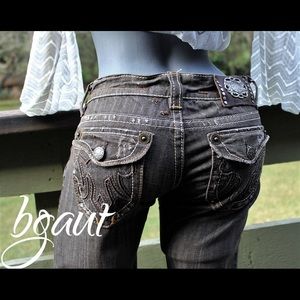 **SOLD** MEK Havana Brown Denim Bootcut Jeans 27x31